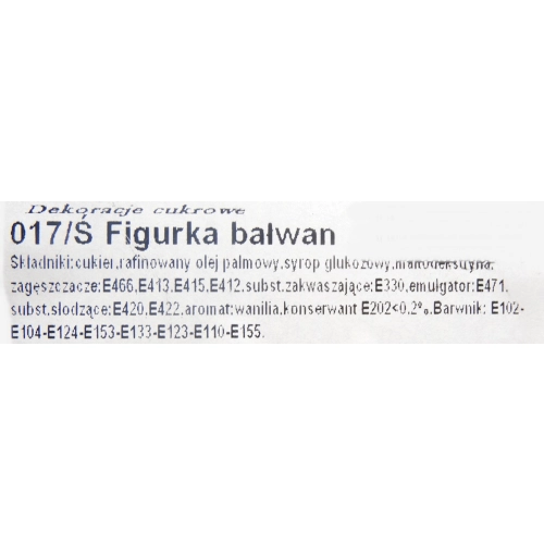 Figurka cukrowa dekoracja Boże Narodzenie Święta bałwan bałwanek kolor 1x
